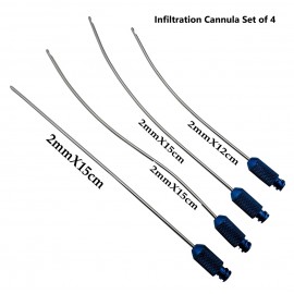 Infiltration Cannula curved Luer Lock Set of 4